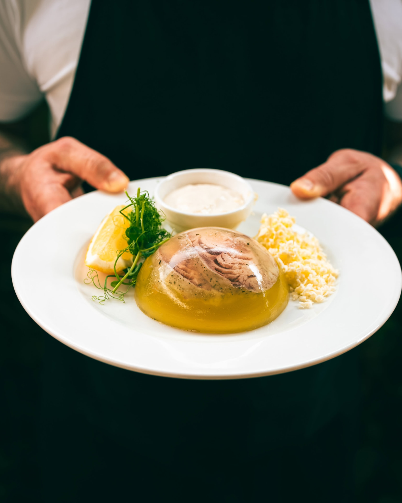 Danie prezentowane przez obsługę restauracji